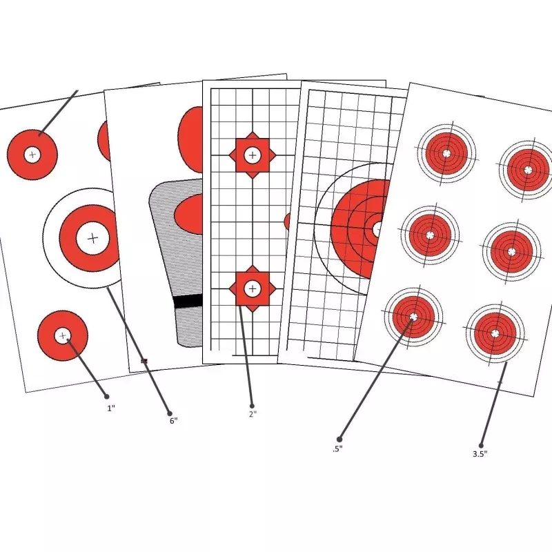125 EZ2C Targets Tactical Favorites 5 Styles Paper Targets Bundle 11×17 USA Made