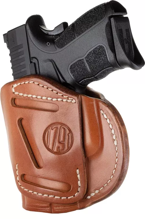1791 Gunleather 4 Way Iwb & Owb Holster Size 4 Classic Brown Right Hand
