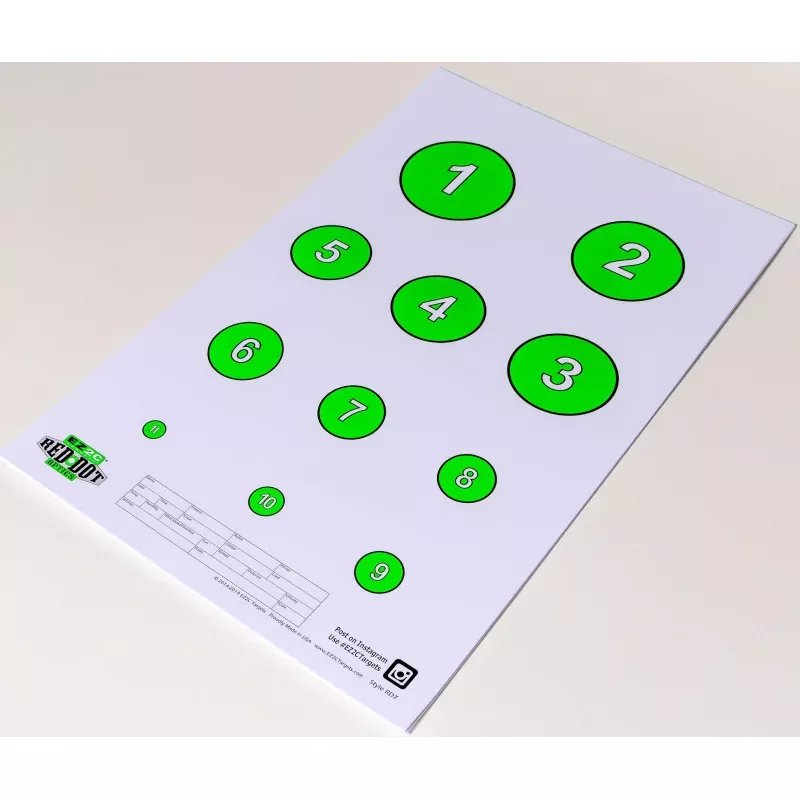 25 EZ2C Targets RD7 Reducing Circles Paper Shooting Targets USA Made 11×17 Pad of 25