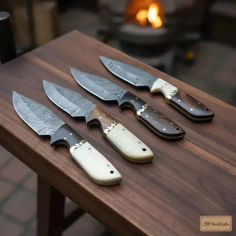 3.5 Drop point Skinner Knives Set of 4 Durable Mixed Handle Collection