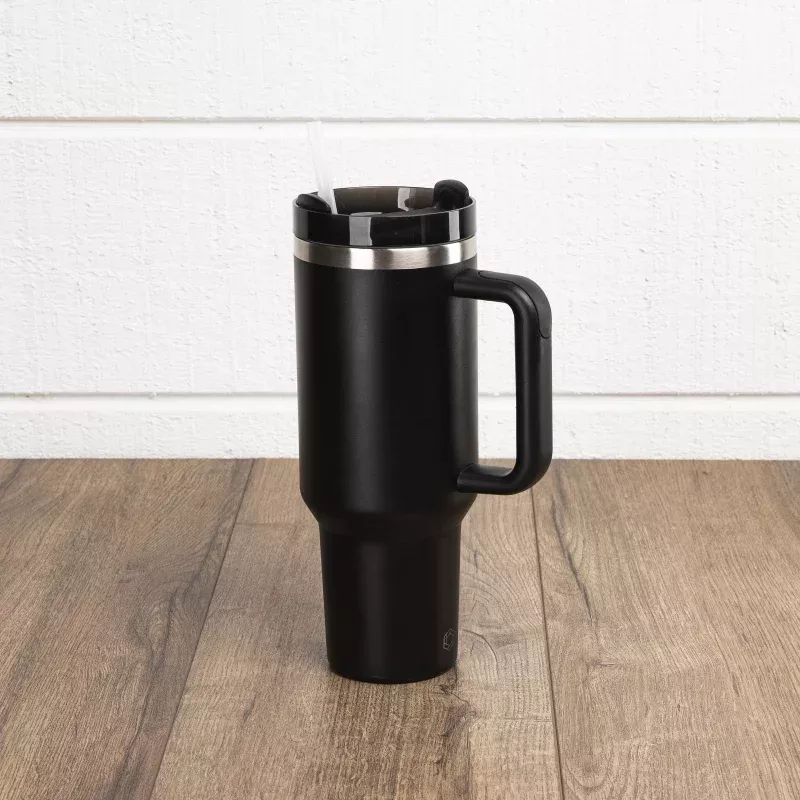 40 oz Tumbler with Straw|Black&White
