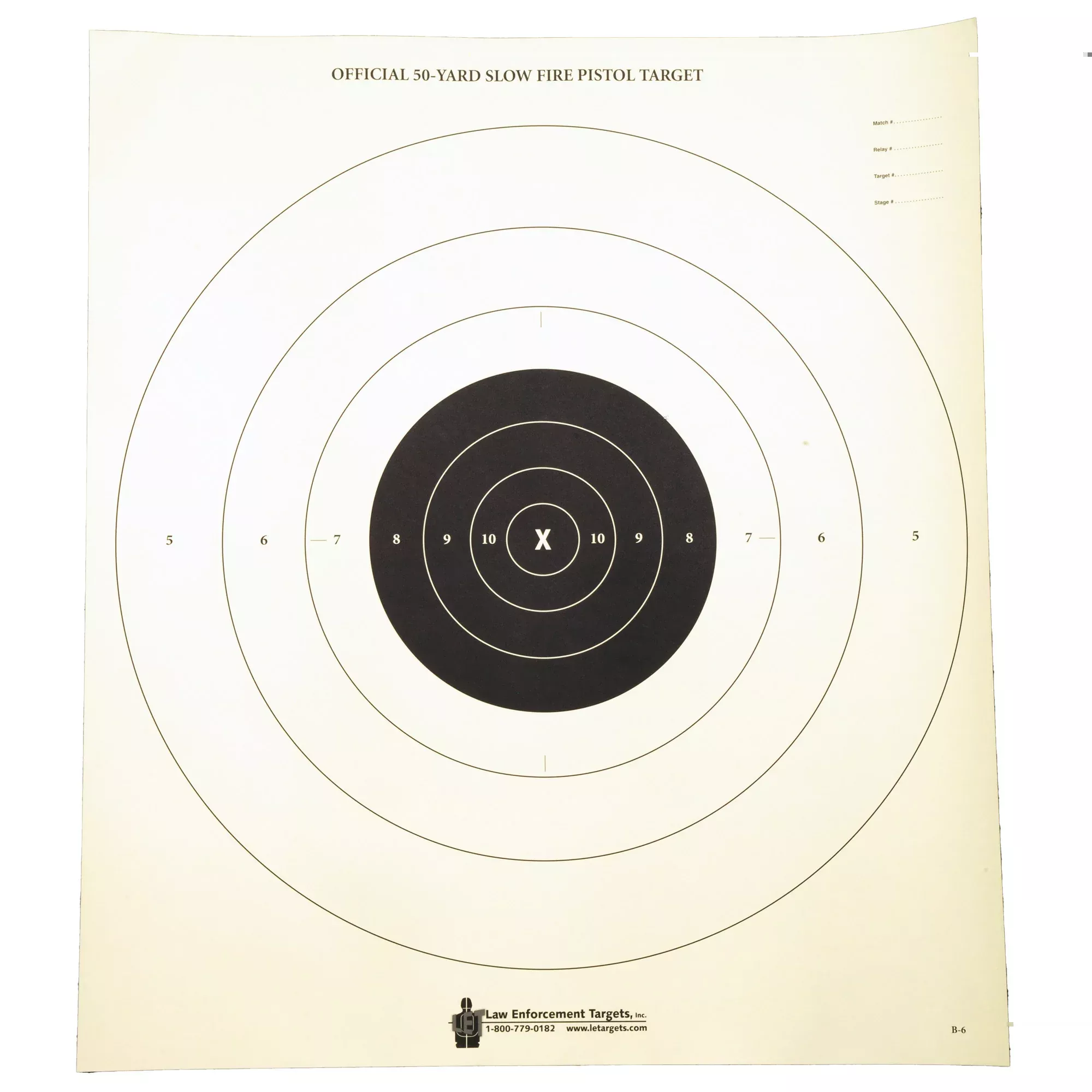 Action Tgt 50yd Slow Fire Crm 100pk