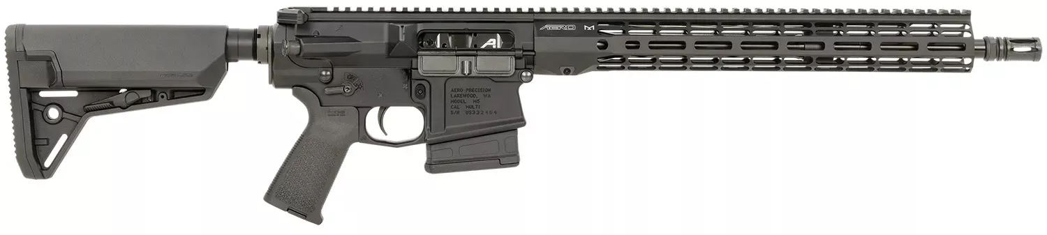 Aero Precision M5 308 Win 10+1 16″ Mid-Length, Black, 15″ R-ONE M-LOK Handguard