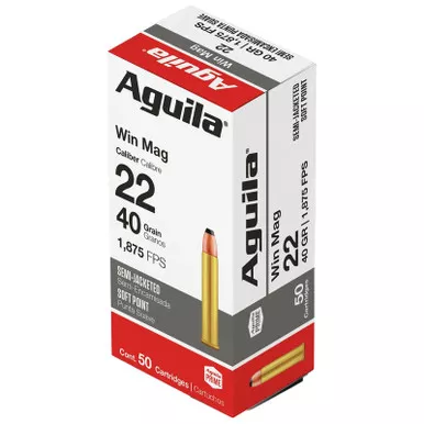 Aguila 1B222401 22WMR 40gr Semi Jacketed Soft Point 50 Per Box/20 Case