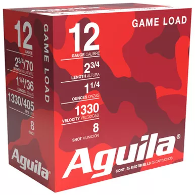 Aguila 1CHB1208 Game Load 12Gauge 2.75″ 1 1/4oz 8Shot 25 Per Box/10 Case