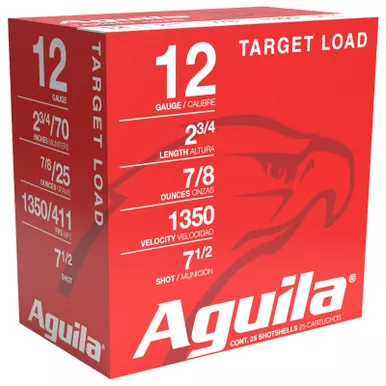 Aguila 1CHB1250 Target Load Competition 12Gauge 2.75″ 7/8oz 7.5Shot 25 Per Box/10 Case