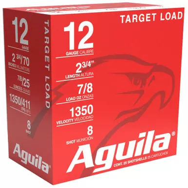 Aguila 1CHB1252 Target Load Competition 12Gauge 2.75″ 7/8oz 8Shot 25 Per Box/10 Case
