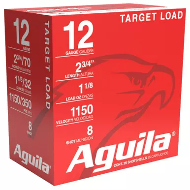 Aguila 1CHB1280 Target Load Competition 12Gauge 2.75″ 1 1/8oz 8Shot 25 Per Box/10 Case