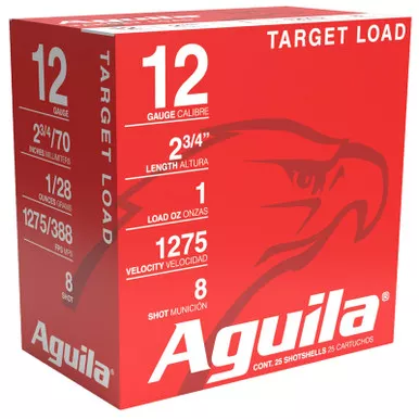 Aguila 1CHB1328 Target Load Competition 12Gauge 2.75″ 1oz 8Shot 25 Per Box/10 Case