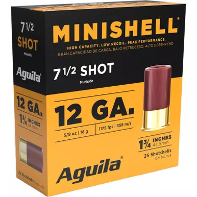 Aguila 1CHB1387 Minishell 12Gauge 1.75" 5/8oz 7.5Shot 25 Per Box/10 Case