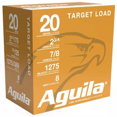 Aguila 1CHB2038 Target Load Competition 20Gauge 2.75″ 7/8oz 8Shot 25 Per Box/10 Case