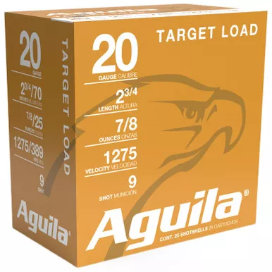 Aguila 1CHB2039 Target Load Competition 20Gauge 2.75″ 7/8oz 9Shot 25 Per Box/10 Case