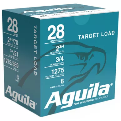 Aguila 1CHB2878 Target Load Competition 28Gauge 2.75″ 3/4oz 8Shot 25 Per Box/20 Case