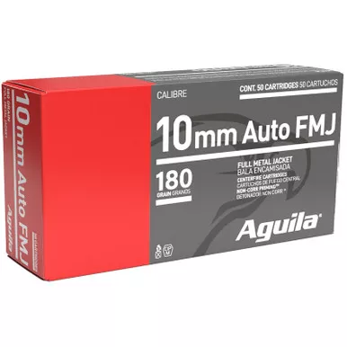 Aguila 1E102110 10mm Auto 180gr Full Metal Jacket 50 Per Box/20 Case