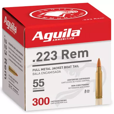 Aguila 1E223108 223Rem 55gr Full Metal Jacket 300 Per Box/4 Case