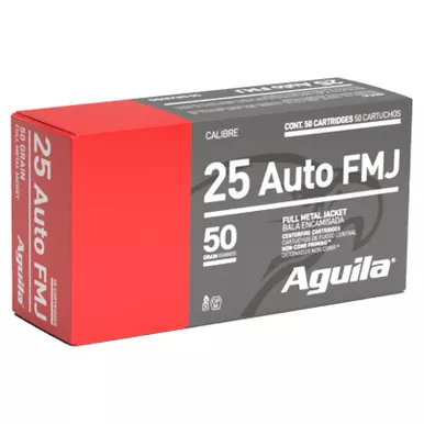 Aguila 1E252110 25ACP 50gr Full Metal Jacket 50 Per Box/20 Case