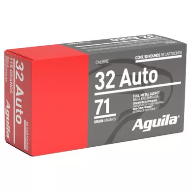 Aguila 1E322110 32ACP 71gr Full Metal Jacket 50 Per Box/20 Case