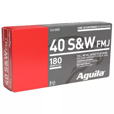 Aguila 1E402110 40S&W 180gr Full Metal Jacket 50 Per Box/20 Case