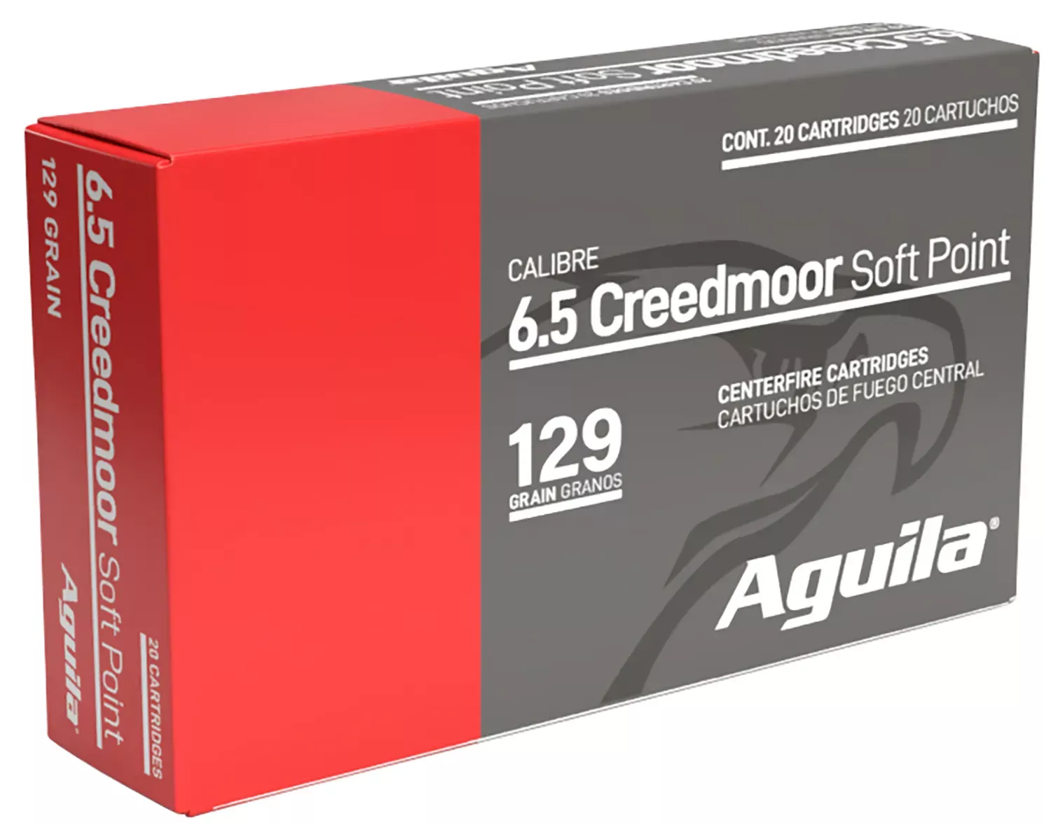 Aguila 6.5 Creedmoor Ammo 129 gr InterLock Boat Tail Soft Point 20 Rounds 81489AG