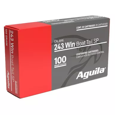 Aguila 8047AG 243Win 100gr InterLock Boat Tail Soft Point 20 Per Box/10 Case