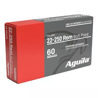 Aguila 8338AG 22-250Rem 60gr InterLock Boat Tail Soft Point 20 Per Box/10 Case