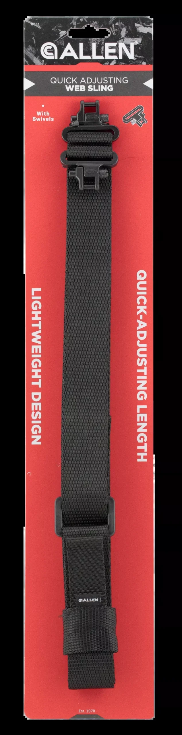 Allen Quick Adjusting Rifle Sling With Swivels Black