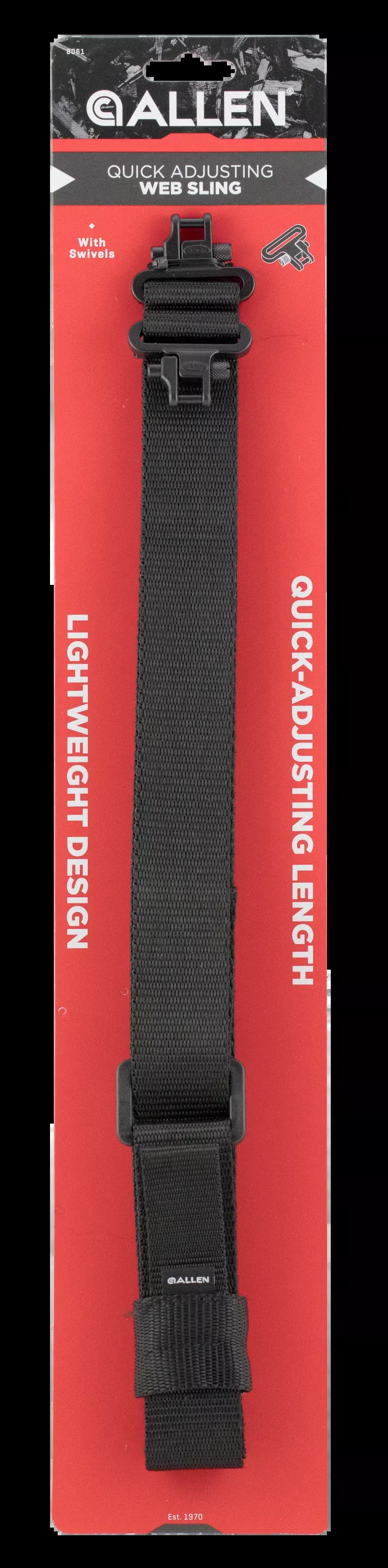 Allen Quick Adjusting Rifle Sling With Swivels Black