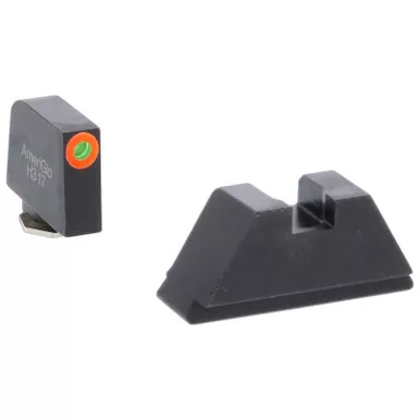 AmeriGlo GL511 Optic Compatible Sight Set for Glock XL Tall Green Tritium Orange Outline Front Sight-Green Tritium Black Rear Sight