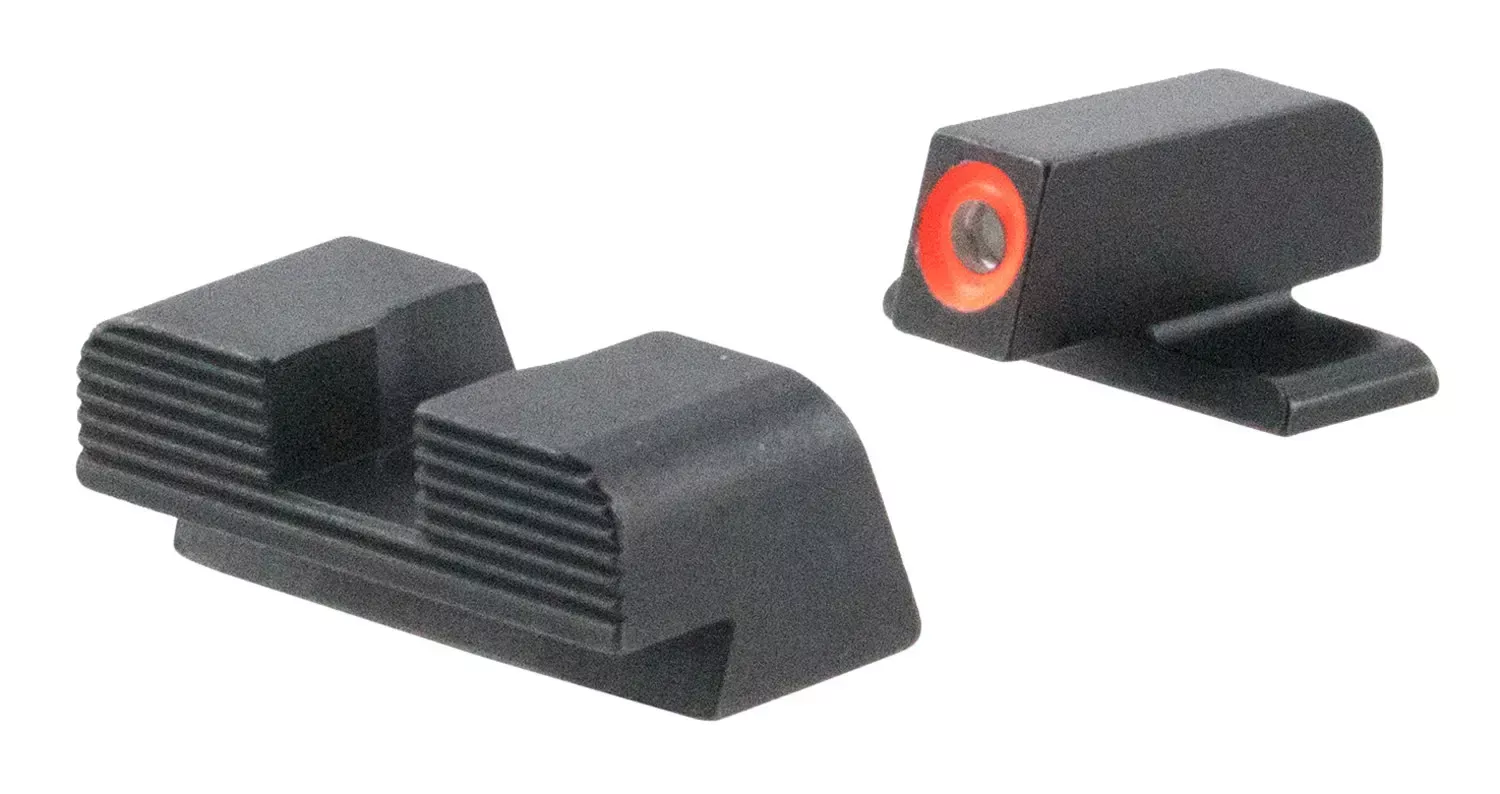 AmeriGlo Hackathorn Sight Set Tritium Green w/ Orange Outline Front Green Tritium Rear Black Frame Most Sig P320