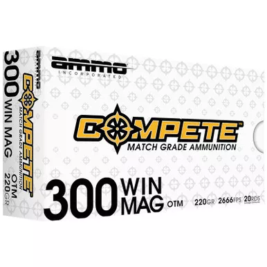 Ammo Inc 300WM190BTHPA20 Compete 300WinMag 220gr Open Tip Match 20 Per Box/10 Case