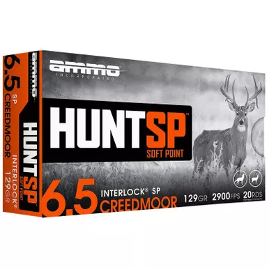 Ammo Inc 65CM129SPA20 Hunt 6.5Creedmoor 129gr Soft Point 20 Per Box/10 Case