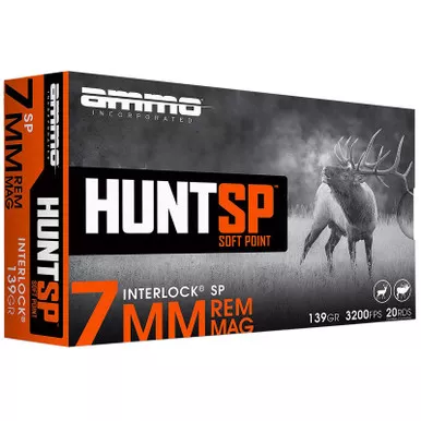 Ammo Inc 7MM139SPA20 Hunt 7mm 139gr Soft Point 20 Per Box/10 Case