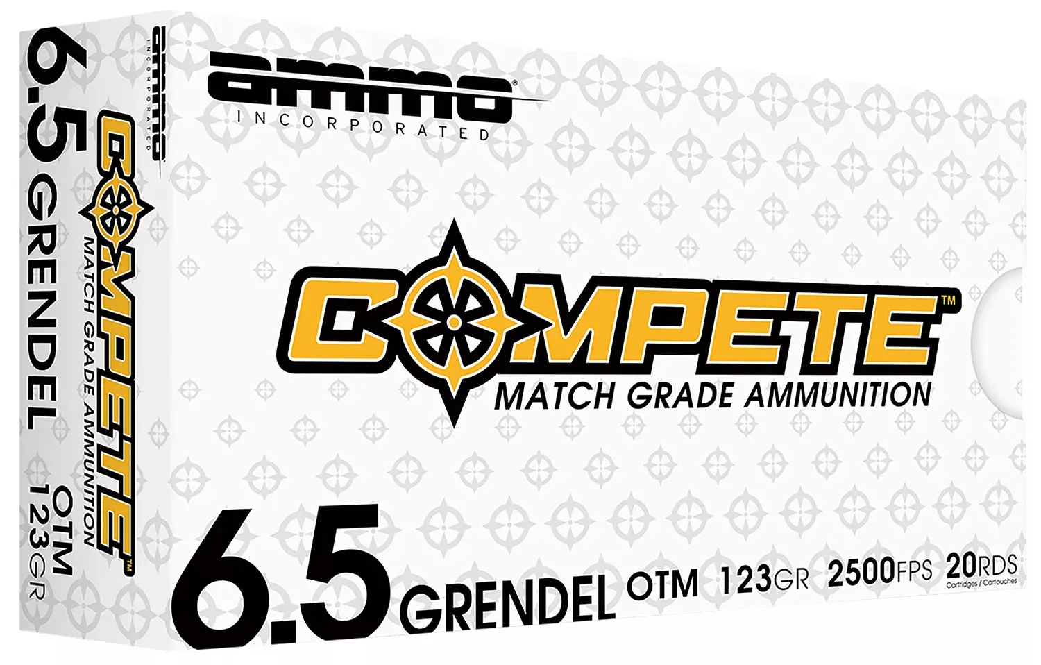 Ammo Inc Compete 6.5 Grendel Ammo 123gr Open Tip Match 20 Rounds 65GR123BTHPA20