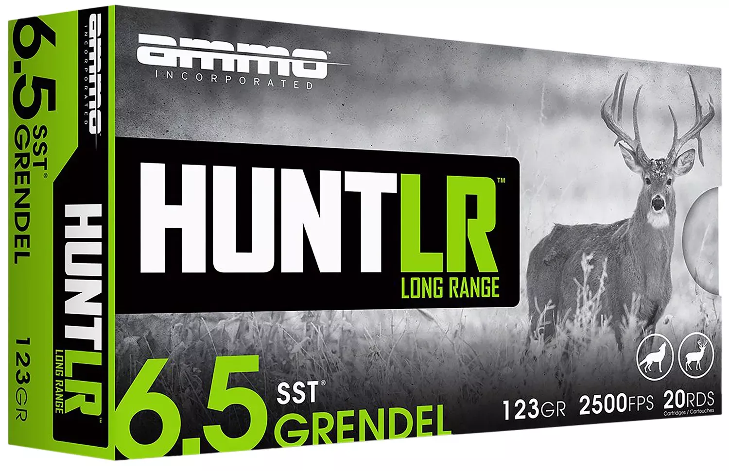 Ammo Inc Hunt Long Range 6.5 Grendel Ammo 123gr Super Shock Tip 20 Rounds 65GR123SSTA20