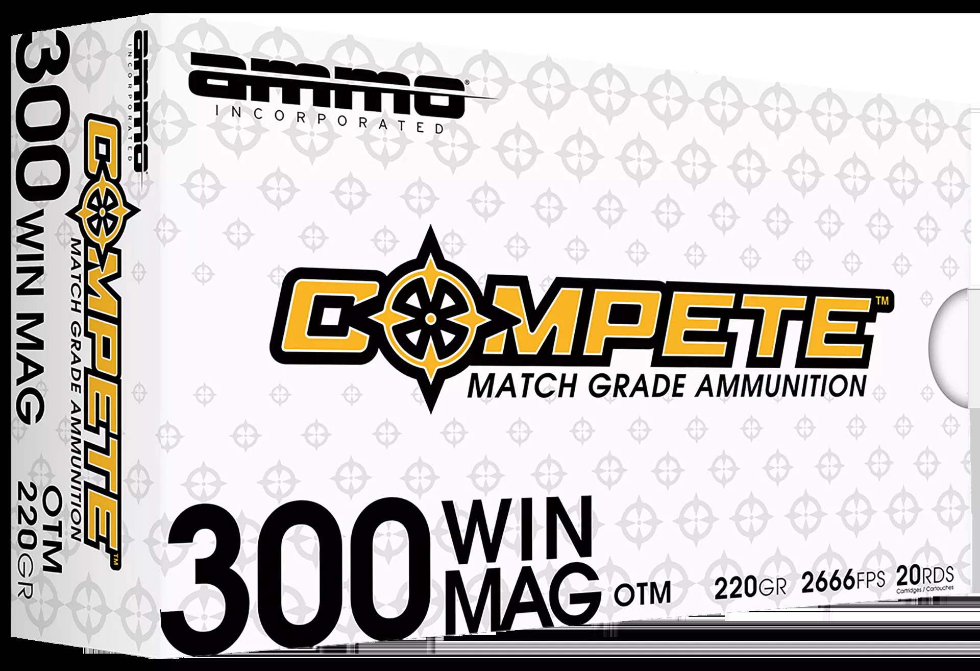 Ammo Inc Match 300 Win Mag Ammo 190 Grain Boat Tail Hollow Point 20 Rounds 300WM190BTHPA20