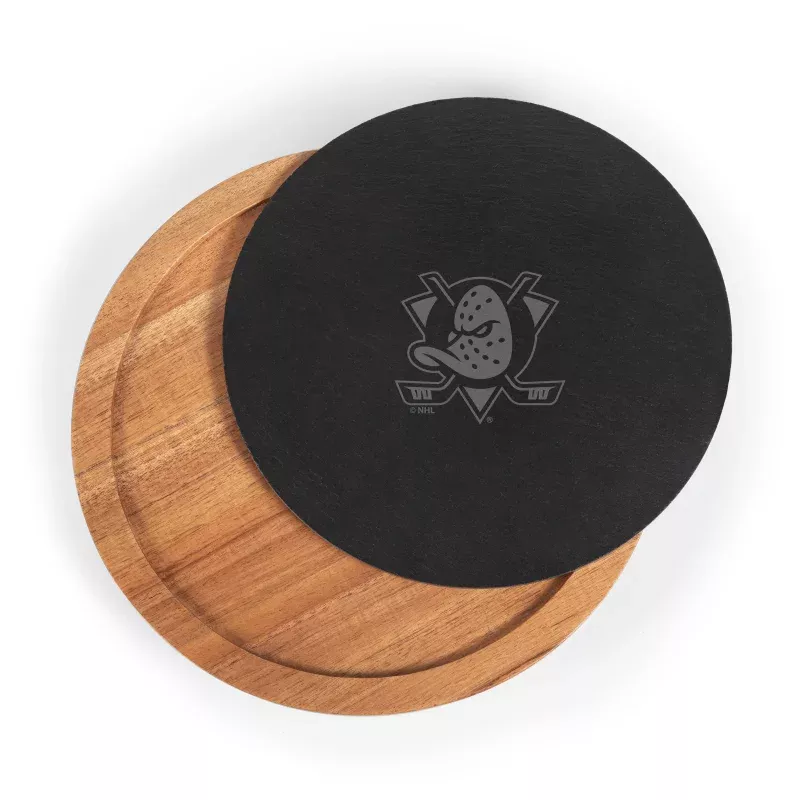 Anaheim Ducks – Insignia Acacia and Slate Serving Board with Cheese Tools