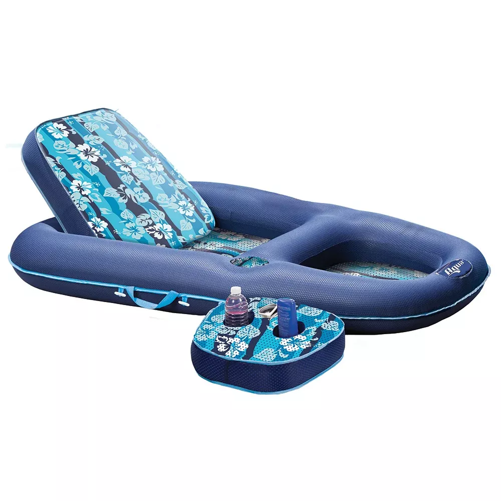 Aqua Leisure Ultimate 2-in-1 Lounge & Caddy – Hibiscus Flip