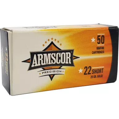 Armscor 50415 Precision 22Short 29gr Solid Point 50 Per Box/100 Case