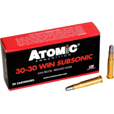 Atomic Ammunition 00410 Subsonic 30-30Win 165gr Lead Round Nose Flat Point 20 Per Box/10 Case