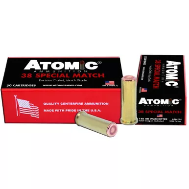 Atomic Ammunition 00449 Match Precision Craft 38Special 148gr Hollow Base Wadcutter 50 Per Box/10 Case