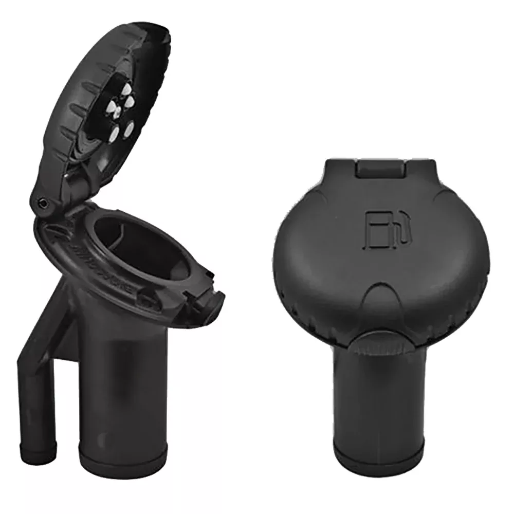 Attwood Deck Fill f/Pressure Relief Systems – Angled Body & Scalloped Black Plastic Cap