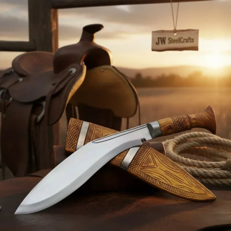 Authentic Hand-Forged Nepalese Khukuri knife 15 with Rosewood Handle
