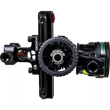 Axcel ADVP-P119-3GA Driver Plus Slider Sight with AVX-31 Scope Stealth Bowhunting, Picatinny Mount, 1 Pin, .019, Green Fiber, Black, Right Hand