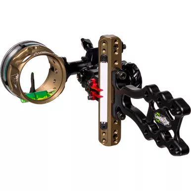 Axcel ALND-N110-4GT LANDSLYDE Slider Tactical Bowhunting Sight AVX-41 Scope, 1 Pin, .010, Green Fiber, Black