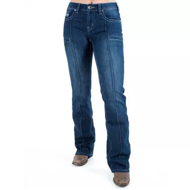 B.TUFF Girl's Breathe Bootcut Medium Wash Jeans (C01-JBREAB-MWH)