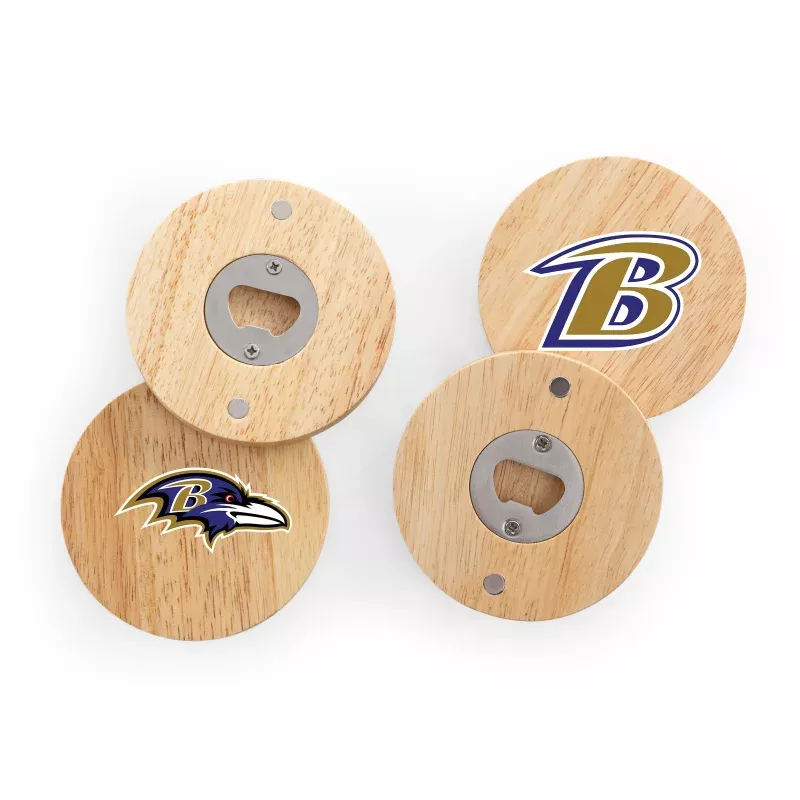 Baltimore Ravens – Coasters with Bottle Openers Set of 4