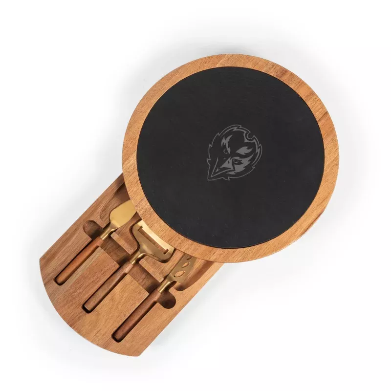 Baltimore Ravens – Insignia Acacia and Slate Serving Board with Cheese Tools