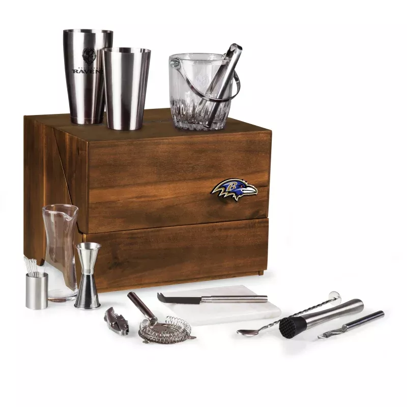 Baltimore Ravens – Madison Acacia Tabletop Bar Set