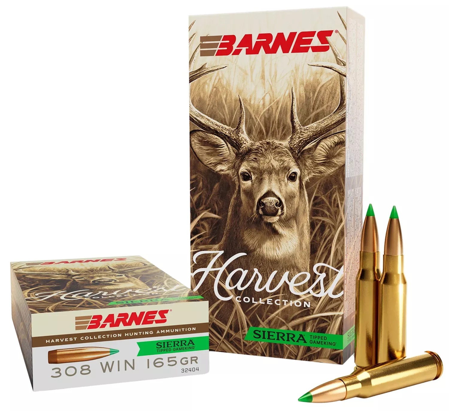 Barnes Bullets Harvest 308 Winchester Ammo 165gr Sierra Tipped GameKing 20 Rounds 32404