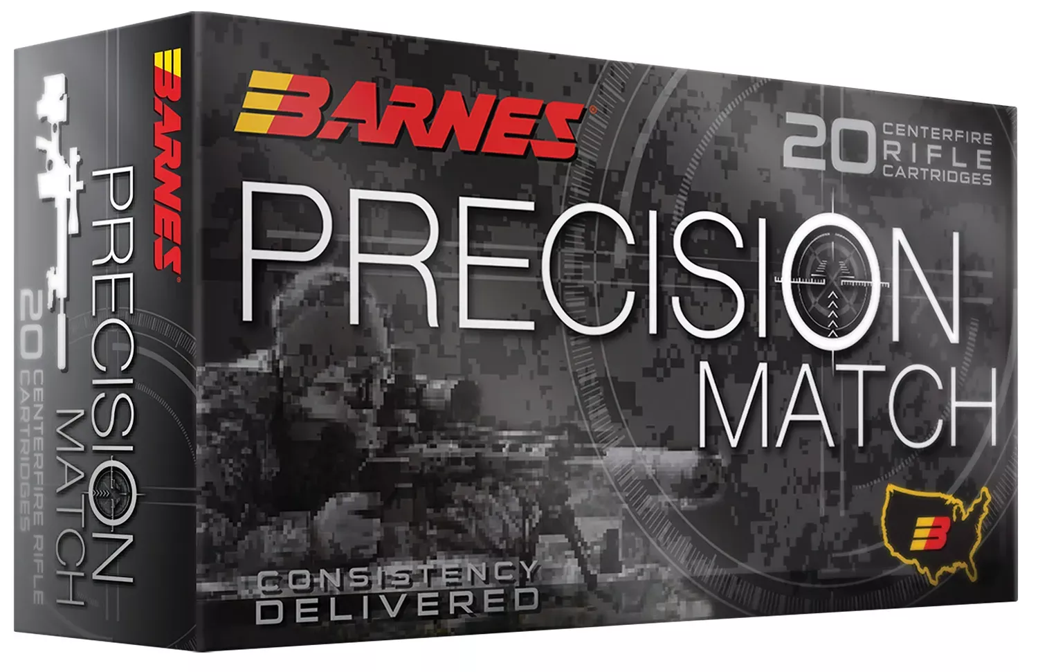Barnes Bullets Precision Match 223 Rem Ammo 55 Grain Match Burner OTM BT 20 Rounds 32017
